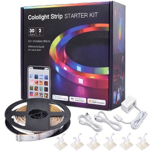 Yescom 6.6 Ft WIFI Smart LED Strip Light Kit APP Control  5050 RGB Color Changing LED Lights for Bedroom Kitchen Cabinet TV Party - 1 of 4