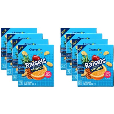 Raisels Raisins Golden Raisin Sours Fruit Splash - Case of 8 - 4.9 oz