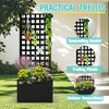 TOAOTBNBO Outdoor Planter Box with Square-Hole Trellis, Metal Raised Garden Bed for Climbing Plants, Galvanized Garden Box with Drainage Holes - 3 of 4