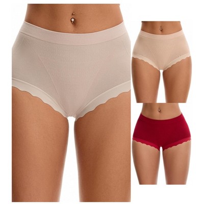 INSPIRE CHIC 3 Packs Women's High Waisted Breathable Tummy Control Underpants