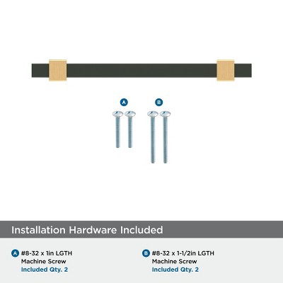 Matte Black and Champagne Bronze 3-3/4 inch Bar Pull