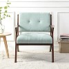 PAGED Modern Accent Chair, Wooden Arm Chair with Cushion and Wide Armrests, Comfy Reading Chair for Bedroom, Living Room Furniture - 2 of 4