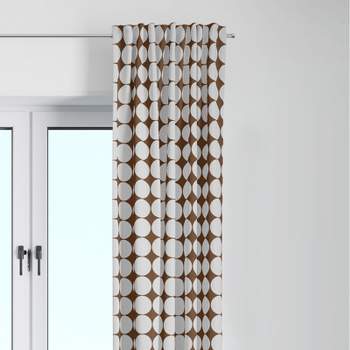 Bacati - Large Dots Chocolate Cotton Printed Single Curtain Panel