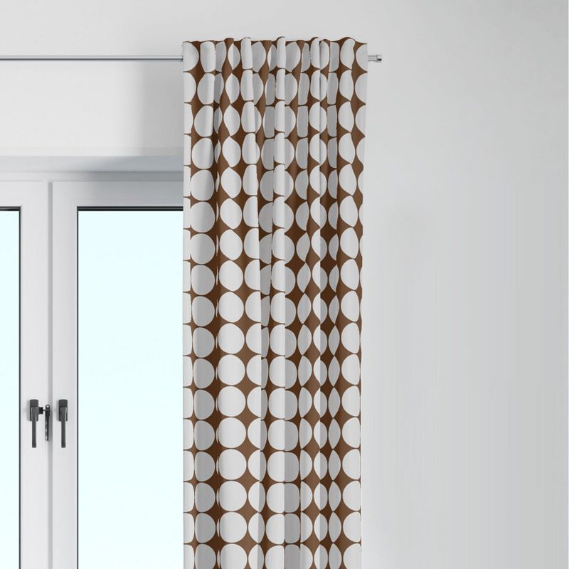 Bacati - Large Dots Chocolate Cotton Printed Single Curtain Panel, 1 of 5