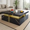 Modern Black Square Coffee Table 43" Storage Table with 4 Drawers, Gold Accents & 800lb Capacity for Living Room - 4 of 4