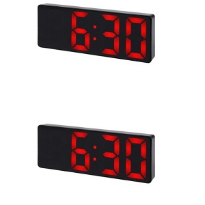 REGALWOVEN 2 Pcs Small Digital Corded Dimmable Electric Alarm Clock 6.3 x 2.4 x 1 Inches - 1 of 4