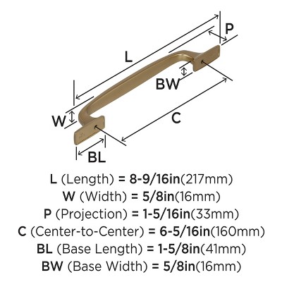 Golden Champagne Brushed Metal Cabinet Pull with Mounting Hardware