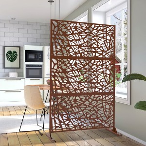 Wooakway Outdoor Metal Garden Trellis Panel Black/White/Brown Privacy Screen for Patio Ideal Arbors Trellises Climbing Plants - 1 of 4