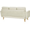 TiramisuBest 74" Upholstered Tufted Sofa with Wooden Base Frame, Beige Microfiber Fabric - 4 of 4