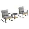 Sonkuki 3-Piece Patio Bistro Set, Rocking Chair Modern Patio Furniture Sets with Side Table and Cushions - 2 of 4