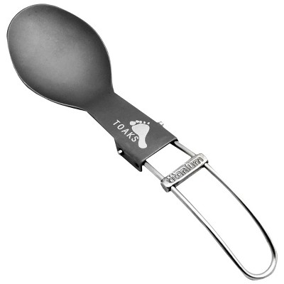 TOAKS Folding Titanium Camping Spoon with Lockable Handle