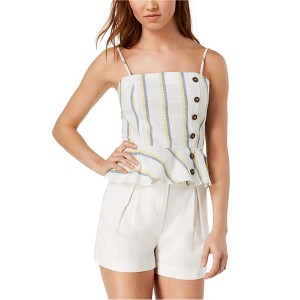 J.O.A. Womens Button-Detail Peplum Blouse - 1 of 1