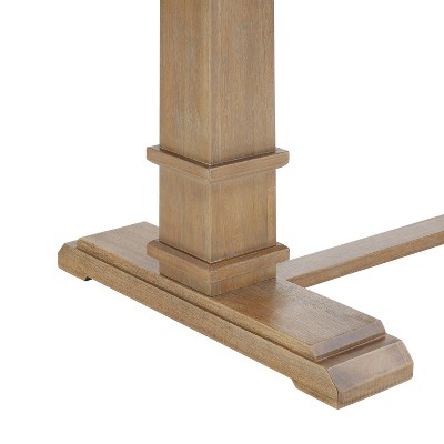 Matte Black and Rustic Brown 7-Piece Dining Set with Trestle Table