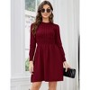 Womens Sweater Dress Long Sleeve Crewneck High Waist A-Line Cute Knitted Mini Sweater Dress - 3 of 4