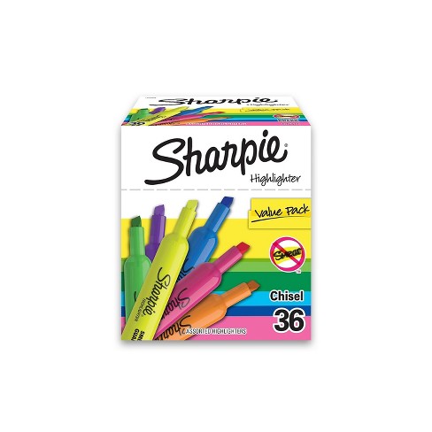 Sharpie S Note Highlighters Chisel Tip Assorted Ink White Barrel