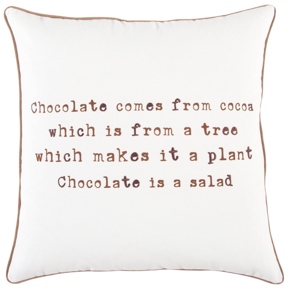 Photos - Pillow 20"x20" Oversize 'Chocolate' Square Throw  Cover - Rizzy Home