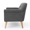 GDFStudio Halima Mid-Century Modern Tufted Loveseat with Rolled Arms and Splayed Rubberwood Legs - 4 of 4