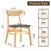 CAVINAS Ancient Style Armless Chairs, Durable Solid Wood Dining Chair with Small Curved Back and PU Cushion for Dining Room, Bedroom - 2 of 4