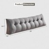 Bekrvio Wedge Headboard Pillow for Bed, Faux Linen Reading Backrest Cushion with Removable Cover & Pocket, Large Triangular Bed Rest - 2 of 4
