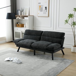70" Sleeper Sofa Bed,Modern Linen Upholstered Convertible 2-Seater Couch with Thick Cushion for Small Spaces Living Room-Baofuwish - 1 of 4