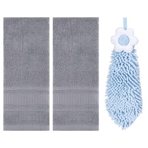 REGALWOVEN 3 Pcs Solid Soft Absorbent Hand Towels for Bathroom - 1 of 4