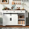 Kitchen Cart with Power Outlet, 2 Sliding Barn Door and Drop Leaf - 4 of 4