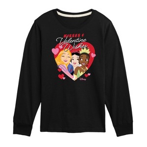 Girls' - Disney Princess - Kisses and Valentine Wishes Long Sleeve Graphic T-Shirt - 1 of 4