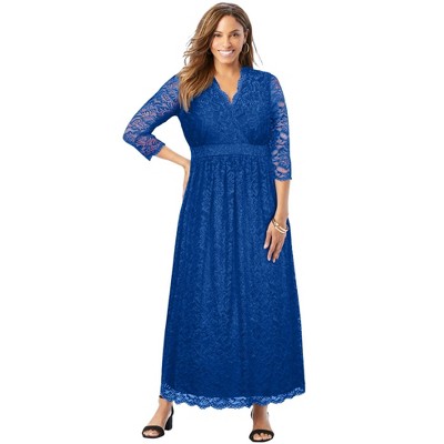 Jessica London Women's Plus Size Stretch Lace Maxi Dress