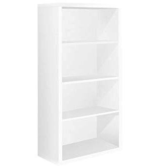 Sleek Contemporary White Bookcase with Adjustable Shelves