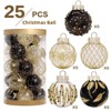 Christmas Ball Ornaments 25-Pack, Shatterproof Sphere Set for Holiday Tree Decor and Table Centerpieces - 2 of 4