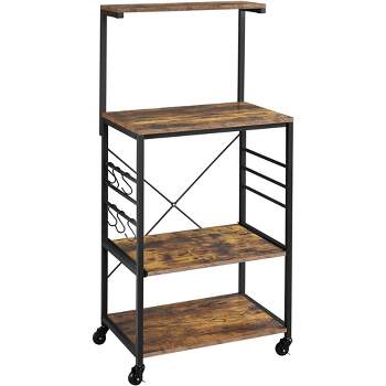 Buy Bestier Bakers Rack Microwave Stand Rolling Cart on Wheels Island with  Storage Shelf with Oven Mitts and 10 Side Hooks Kitchen Organizer 4 Tier  Shelves (Black, Gray Duck Mitts) Online at desertcartSeychelles