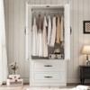 Buenhomino Armoire Wardrobe Closet with 2 Drawers & 2 Door, Armoires and Wardrobe with Hanging Rod, Wardrobe Cabinet for Bedroom - 2 of 4