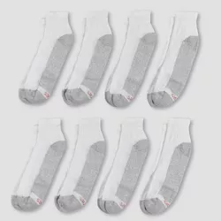 Hanes Men's 8pk Ankle Socks With FreshIQ - White 6-12
