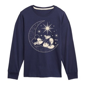 Boys' - Disney - Mickey On Celestial Moon Long Sleeve Graphic T-Shirt - 1 of 4