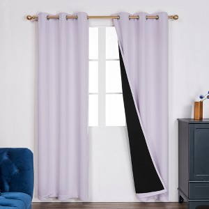 Deconovo Satin 100% Light sheiled Curtains 2Panels For LivingRoom or Bedroom - 1 of 4