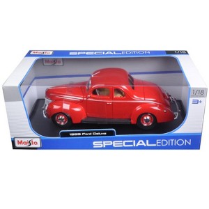 1939 Ford Deluxe Tudor Red 1/18 Diecast Model Car by Maisto - 1 of 3