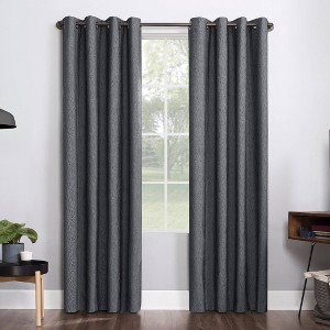 Noir Dimensional Thermal Extreme 100% Blackout Grommet Curtain Panel - Sun Zero - 1 of 4