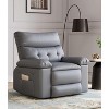 Faux PU Leather Manual Recliner Chair with Extra Plush 1.5X Sponge Comfort Arm and Back, Spacious Lazy Chair - 3 of 4