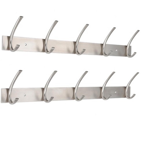 Brushed nickel coat hook rack new arrivals