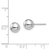 Black Bow Jewelry 14k White Gold 7mm Polished Ball Silicone Push Back Stud Earrings - 4 of 4