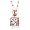 Guili Sterling Silver Pendant Necklace with Asscher-Cut CZ in Green, Gold, Red, White, Rose Gold, or Blue—A Unique and Radiant Design. - 2 of 4