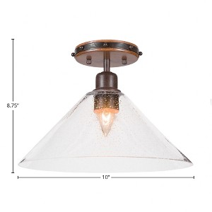 Toltec Lighting Blacksmith 1 - Light Flush Mount in  Clear Bubble with 12" Clear Bubble Shade - 1 of 1