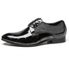 Santimon Dress Shoes Pointed Toe Floral Patent Leather Lace Up Oxfords - 3 of 4
