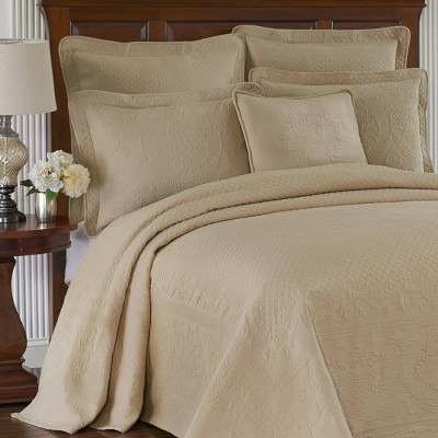 King Size Birch Cotton Matelasse Sham with Decorative Flange