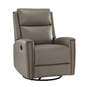 Hilario Fall 30.31''Wide Genuine Leather Swivel Rocker Recliner  Deal of the day | ARTFUL LIVING DESIGN - 1 of 4