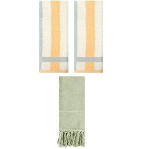 REGALWOVEN 3 Packs Cotton Absorbent Soft Decorative Bathroom Hand Towel for Kitchen - 1 of 4