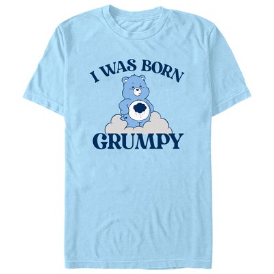 Men's Care Bears I Was Born Grumpy T-shirt - Light Blue - X Large