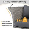 Osparple 2-Seat Rattan Woven Swing Chair,Hanging Porch Swing with Ropes,Cushion and 2 Pillow for Patio Bedroom Porch Garden - 4 of 4