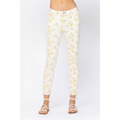 Women's Floral Print Skinny Jeans - Judy Blue