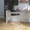 Hillsdale Furniture Cannonwood Half Moon Shape Metal Upholstered Back Counter Height Barstool Silver: Faux Leather, Fixed Height 26" - 2 of 4